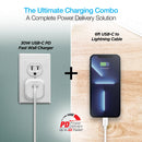 Naztech 30W USB-C PD Wall Charger with MFi Lightning Cable (White)
