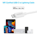 Naztech 30W USB-C PD Wall Charger with MFi Lightning Cable (White)