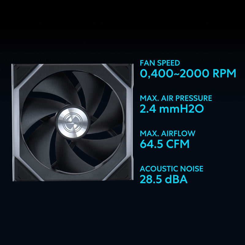 Lian Li 120mm UNI FAN SL Wireless ARGB Case Fan (Black, 3-Pack)