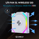 Lian Li 120mm UNI FAN SL Wireless ARGB Case Fan (White, 3-Pack)