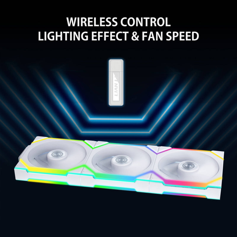 Lian Li 120mm UNI FAN SL Wireless ARGB Case Fan (White, 3-Pack)