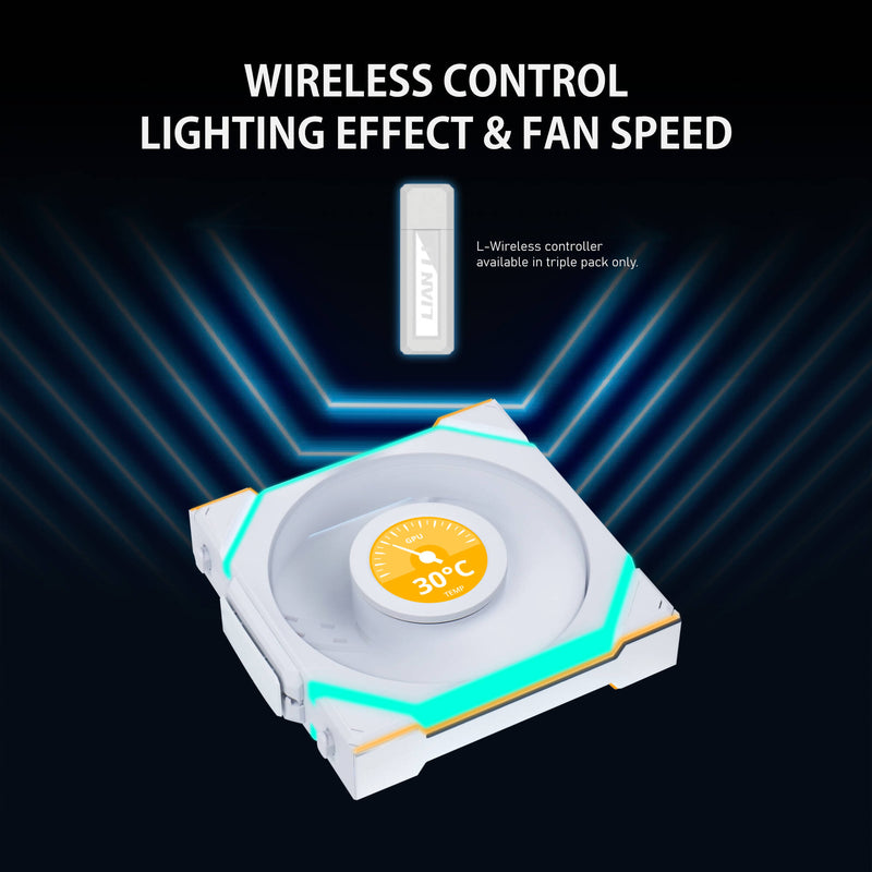 Lian Li 120mm UNI FAN SL Wireless LCD ARGB Case Fan (White)