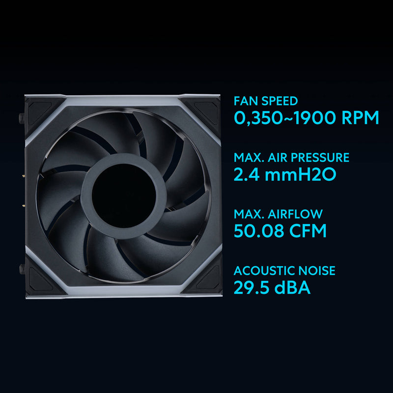 Lian Li 120mm UNI FAN SL Wireless LCD ARGB Case Fan (Black, 3-Pack)