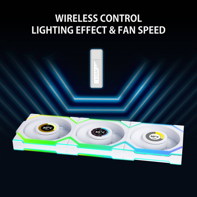 Lian Li 120mm UNI FAN SL Wireless LCD ARGB Case Fan (black, 3-Pack)