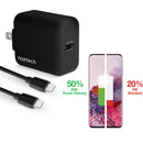 Naztech 20W USB-C PD Wall Charger with USB-C Cable (Black)