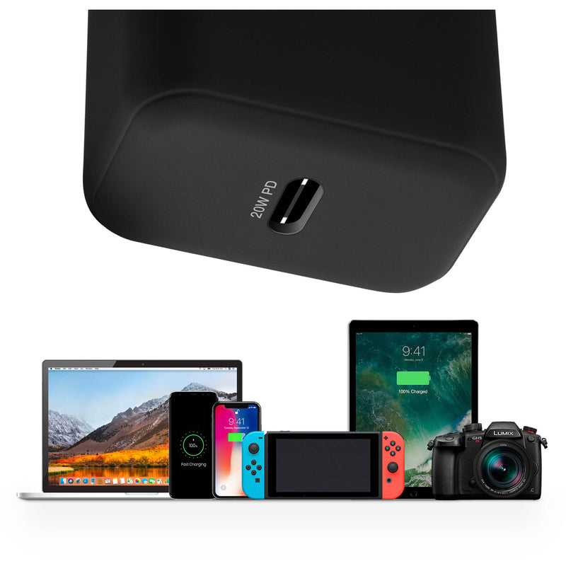 Naztech 20W USB-C PD Wall Charger with USB-C Cable (Black)