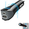 Naztech SpeedMax25 25W 2-Port USB Car Charger with Cable (Black)