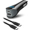 Naztech SpeedMax25 25W 2-Port USB Car Charger with Cable (Black)