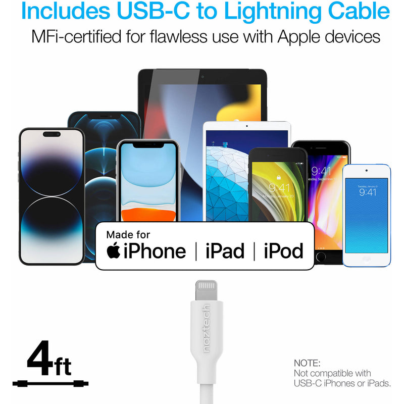 Naztech SpeedMax25 25W 2-Port USB Car Charger with Cable (White)