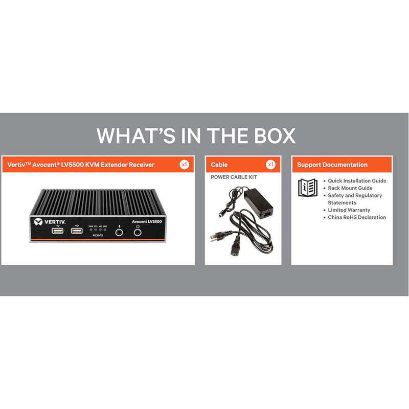 Vertiv Avocent Avocent LV5500 KVM, Audio, Serial, USB Extender (Receiver)