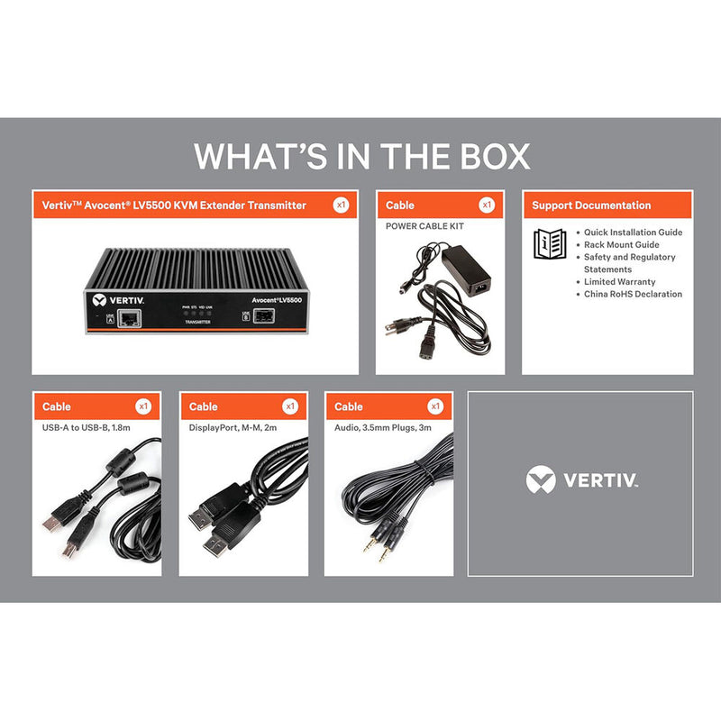 Vertiv Avocent Avocent LV5500 KVM, Audio, Serial, USB Extender (Transmitter)