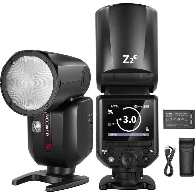 Neewer Z2-N TTL Round Head Flash Speedlite for Nikon (Battery Kit)