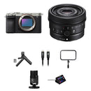 Sony a7C II Mirrorless Camera with 40mm f/2.5 Lens and Live Streaming Kit (Silver)