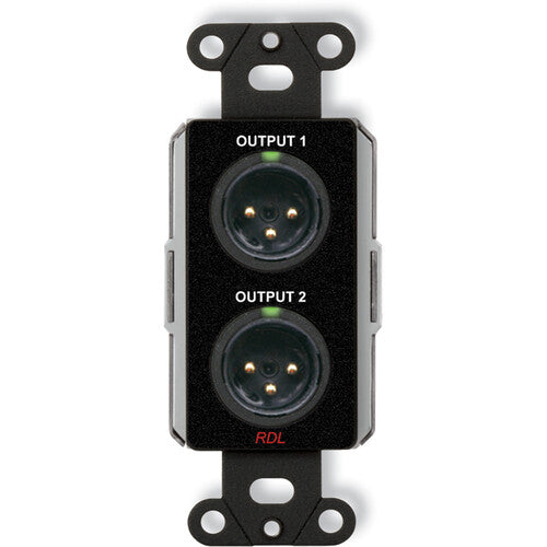 RDL Wall-Mounted Mic/Line Dante Interface 0 X 2 (Black)