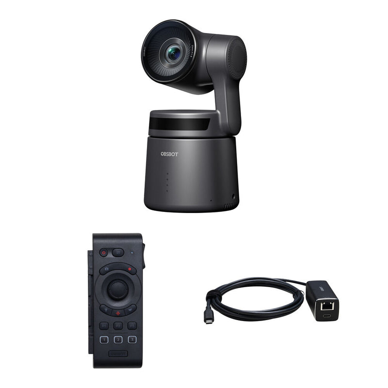 OBSBOT Tail Air PTZ Camera Combo Kit with Smart Remote & PoE Adapter