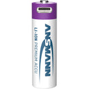 Ansmann Rechargeable Lithium-Ion AA Batteries (4-Pack, Purple & White)