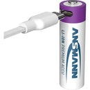 Ansmann Rechargeable Lithium-Ion AA Batteries (4-Pack, Purple & White)