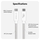 HYPER HyperDrive Next USB4 USB-C Cable (4', White)