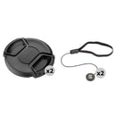 Sensei 43mm Center Pinch Snap-On Lens Cap and Cap Keeper Lens Cap Holder Kit (2-Pack)