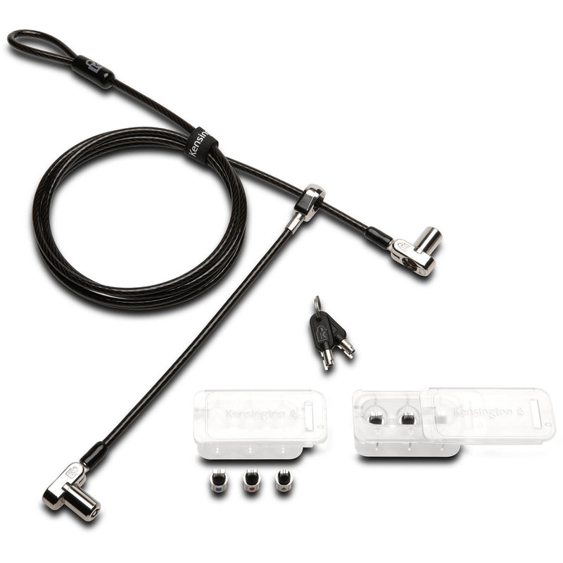 Kensington Universal 3-in-1 Keyed Cable Lock (Twin Lockheads, Custom Keyed)