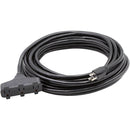 Century Wire and Cable SJTW Triple Tap Extension Cord Kit (12 AWG, Black, 100', 5-Pack)