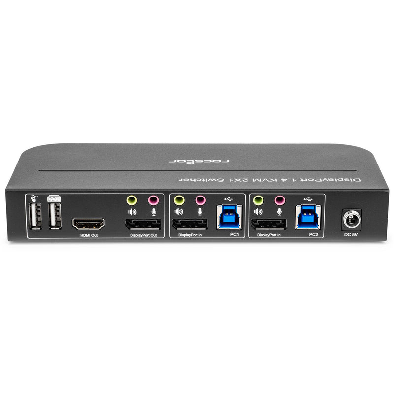 Rocstor SolidKVM SK05 DisplayPort 1.4 and USB 3.0 KVM Switch