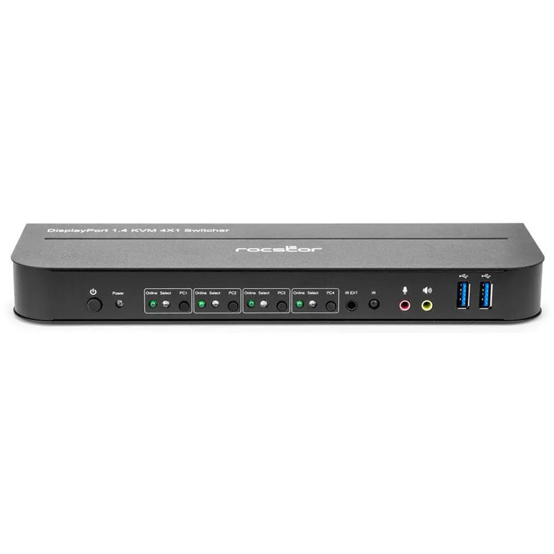 Rocstor SolidKVM SK04 DisplayPort 1.4 and USB 3.0 KVM Switch