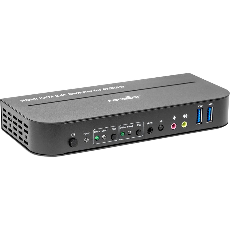 Rocstor SolidKVM SK06 4K HDMI and USB 3.0 2x1 KVM Switch (Black)