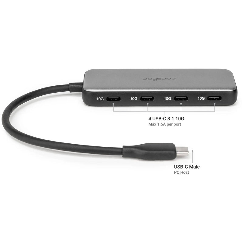 Rocstor USB-C Hub to Quad USB-C 3.1 Gen 2 (Silver)