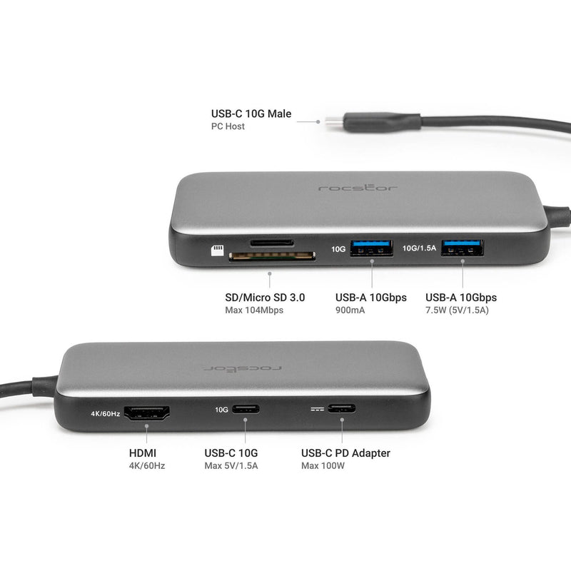 Rocstor 7-in-1 USB-C 3.2 Gen 2 Hub