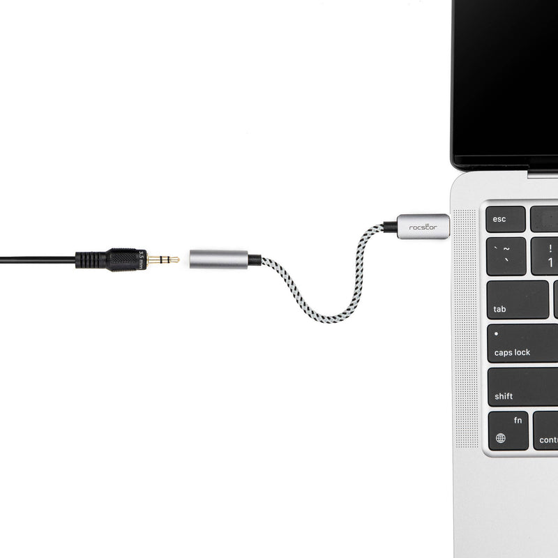 Rocstor USB-C to Hi-Res 3.5mm Audio Adapter (Silver)