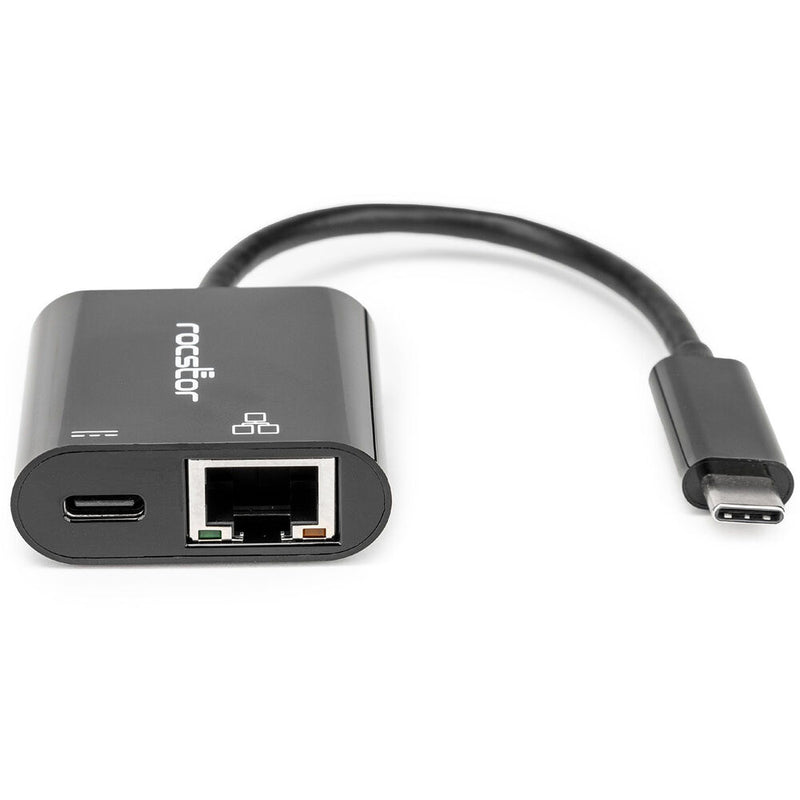 Rocstor USB-C to to Gigabit Ethernet Adapter with 100W USB-C Power Delivery (White)