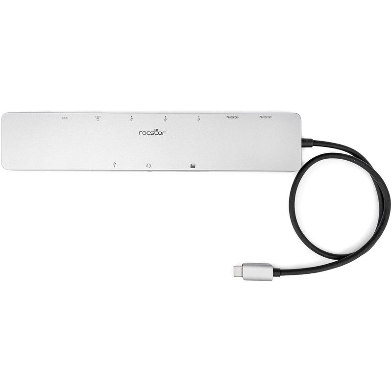 Rocstor USB-C 11-in-1 Dual Display Portable Dock with DP 1.4 Alt Mode