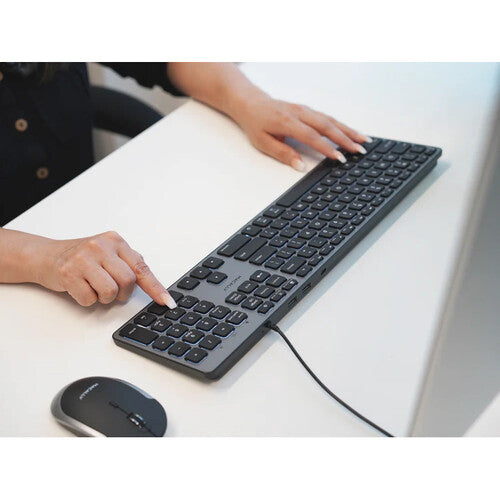 Macally Dual Connection Backlit Keyboard with Built-In USB Hub for Mac