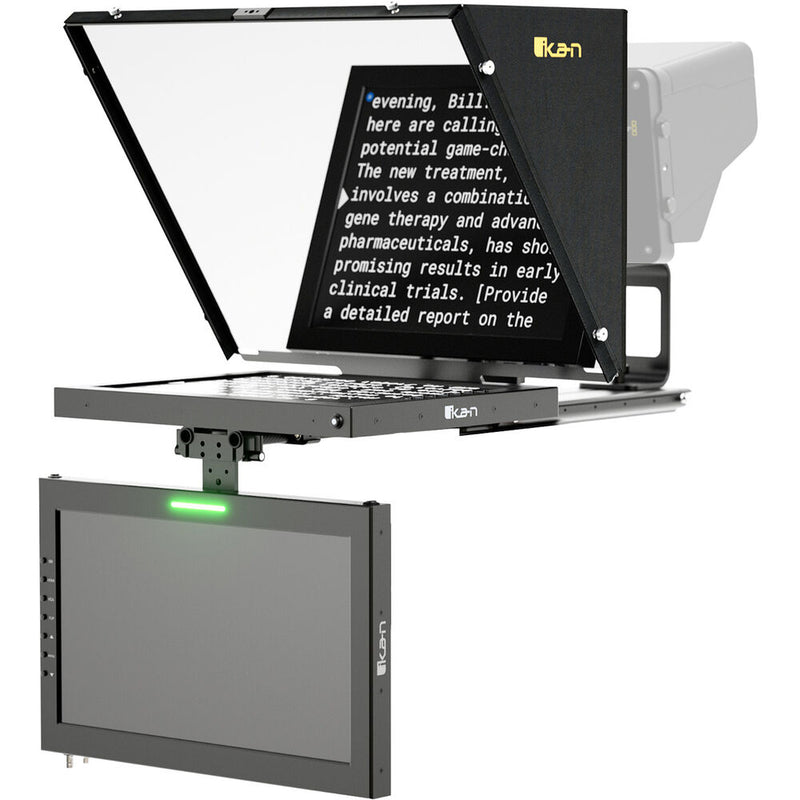 ikan PT4500S SDI 15" Teleprompter, Tripod & Dolly Turnkey with SDI Widescreen Talent Monitor & Hard Travel Case