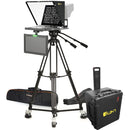 ikan PT4500S SDI 15" Teleprompter, Tripod & Dolly Turnkey with SDI Widescreen Talent Monitor & Hard Travel Case