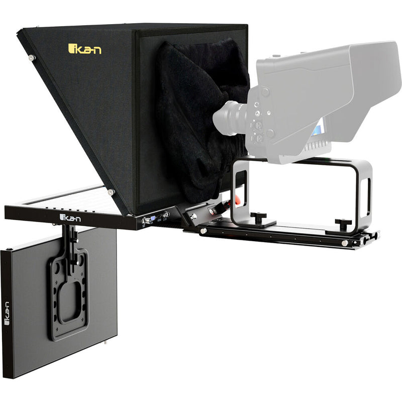 ikan PT4500 15" Teleprompter, Tripod & Dolly Turnkey with SDI Widescreen Talent Monitor & Hard Travel Case