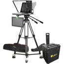 ikan PT4500 15" Teleprompter, Tripod & Dolly Turnkey with SDI Widescreen Talent Monitor & Hard Travel Case