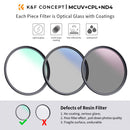 K&F Concept UV, CP & ND Filter Kit with Lens Cleaning Cloth (40.5mm)