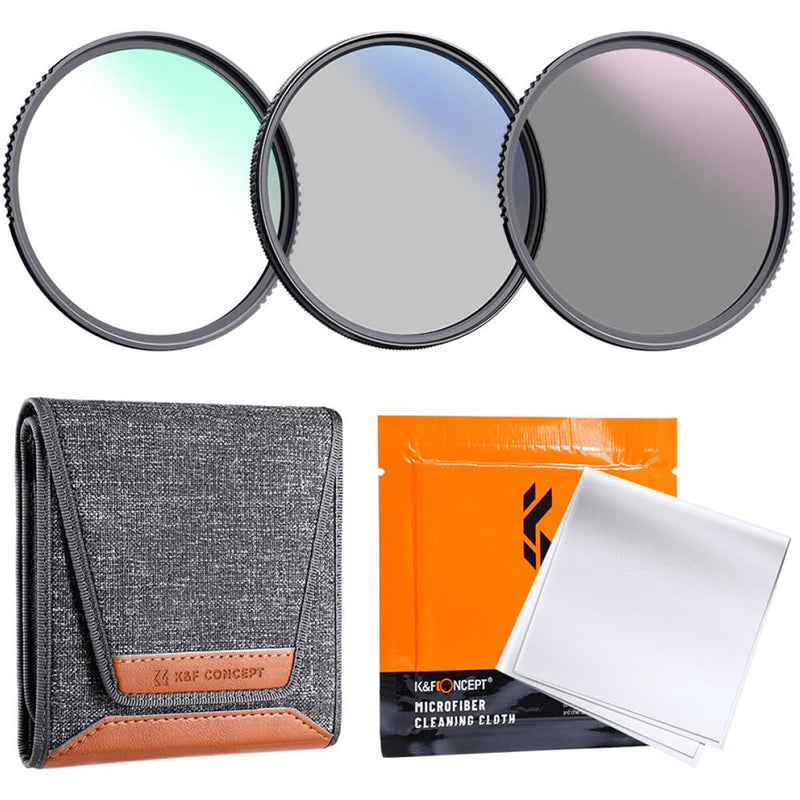 K&F Concept UV, CP & ND Filter Kit with Lens Cleaning Cloth (40.5mm)