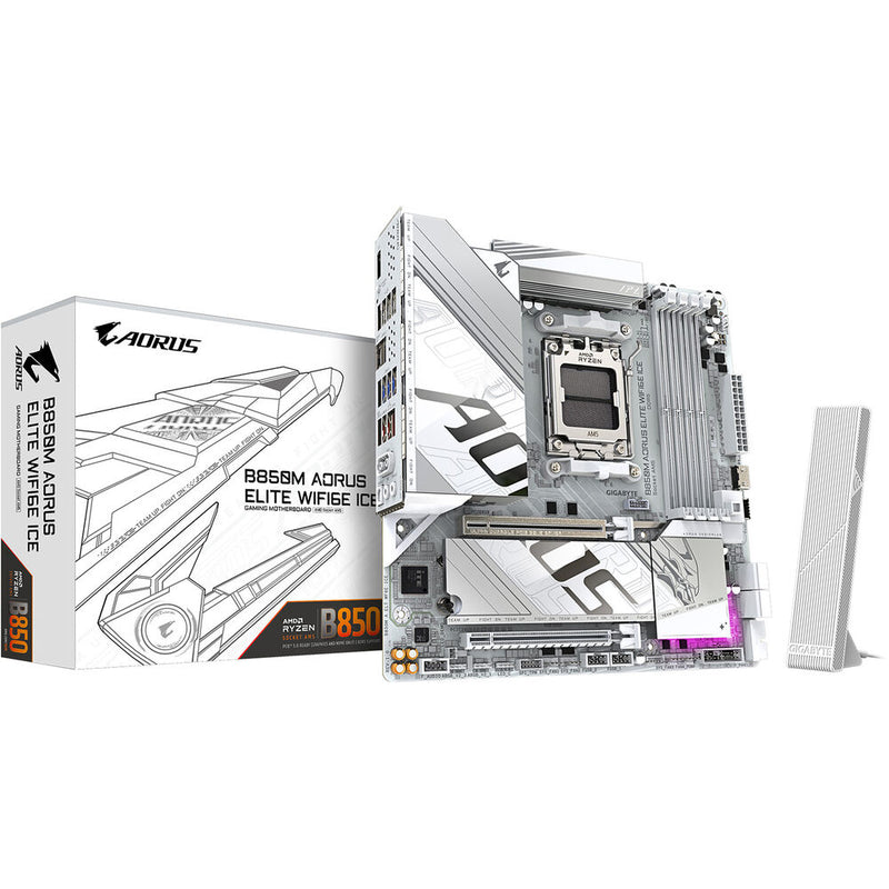Gigabyte B850M AORUS ELITE WIFI6E ICE AM5 Micro-ATX Motherboard