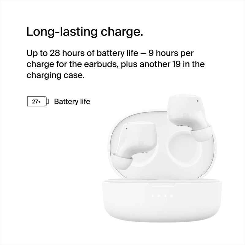 Belkin SoundForm Bolt 2 True Wireless Earbuds (White)
