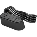Wiremold Products 2-Outlet Desktop Power Center Slim with USB (Black)