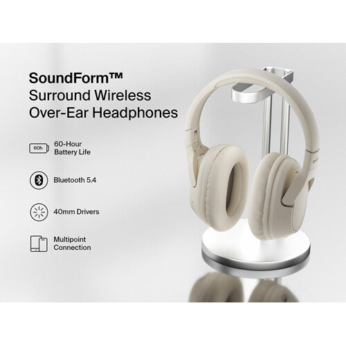Belkin SoundForm Surround Wireless Over-Ear Headphones (Sand)