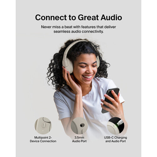 Belkin SoundForm Surround Wireless Over-Ear Headphones (Sand)