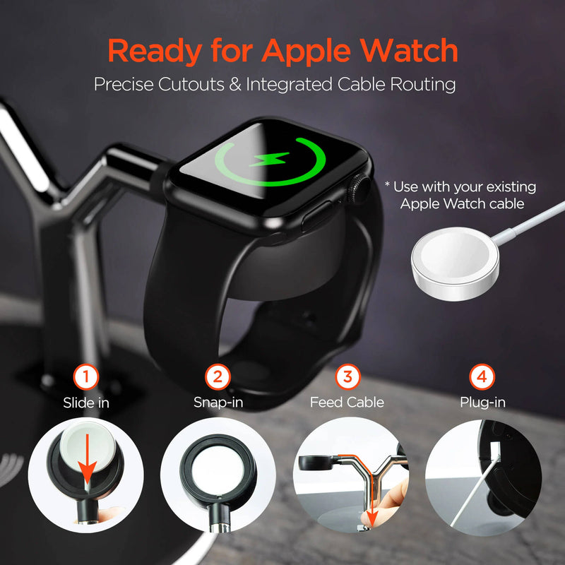 HyperGear MaxCharge 3-in-1 Wireless Charging Stand (Black)