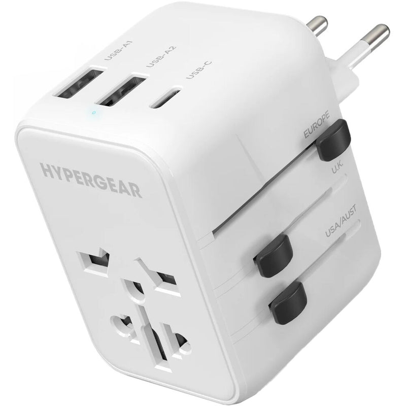HyperGear 4-in-1 Worldwide Travel Adapter (White)