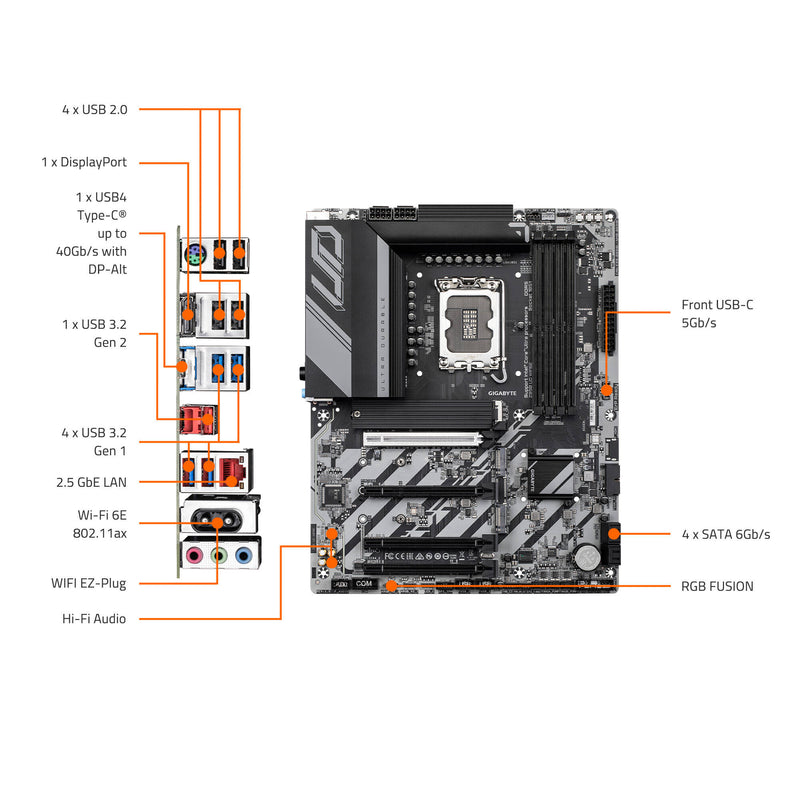 Gigabyte Z890 UD WIFI6E LGA 1851 ATX Motherboard (Matte Black)