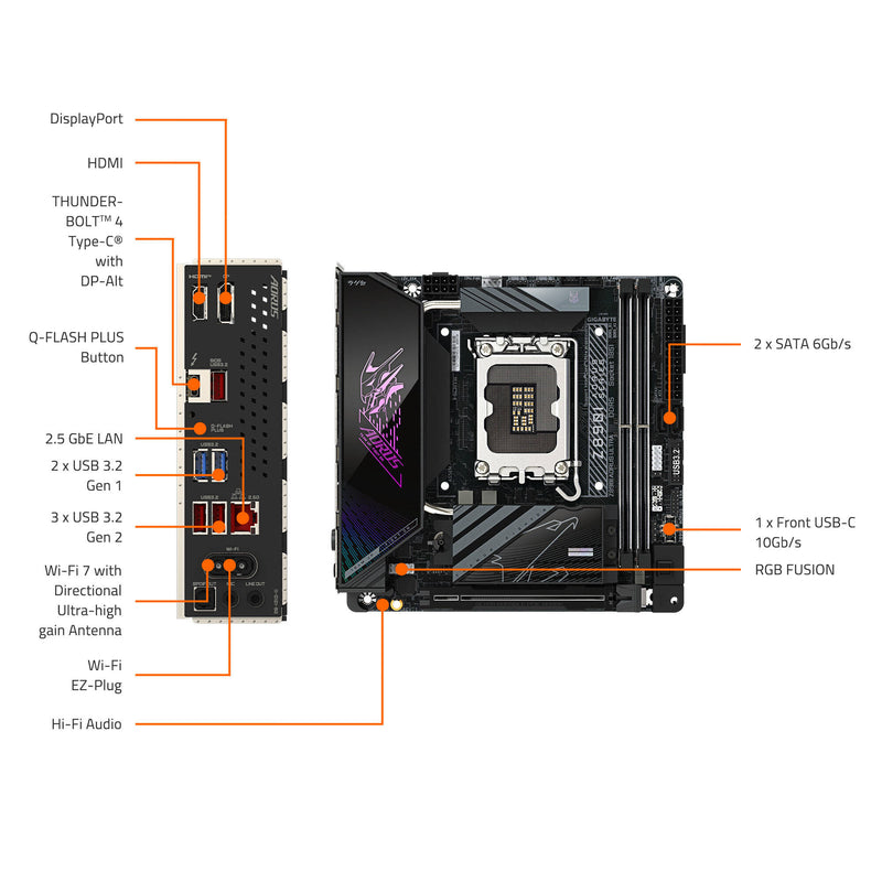 Gigabyte Z890I AORUS ULTRA LGA 1851 Mini-ITX Motherboard (Matte Black)