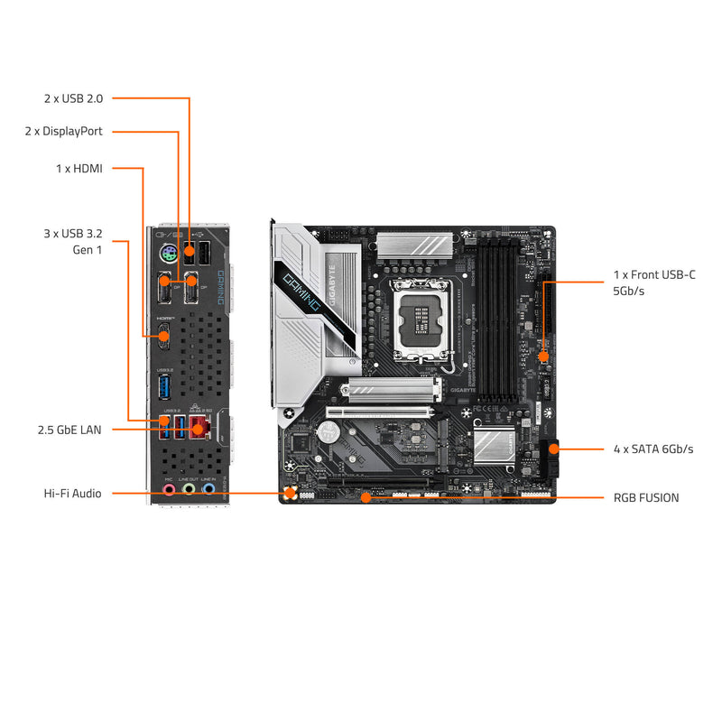Gigabyte Z890M GAMING X LGA 1851 Micro-ATX Motherboard (Matte Black)